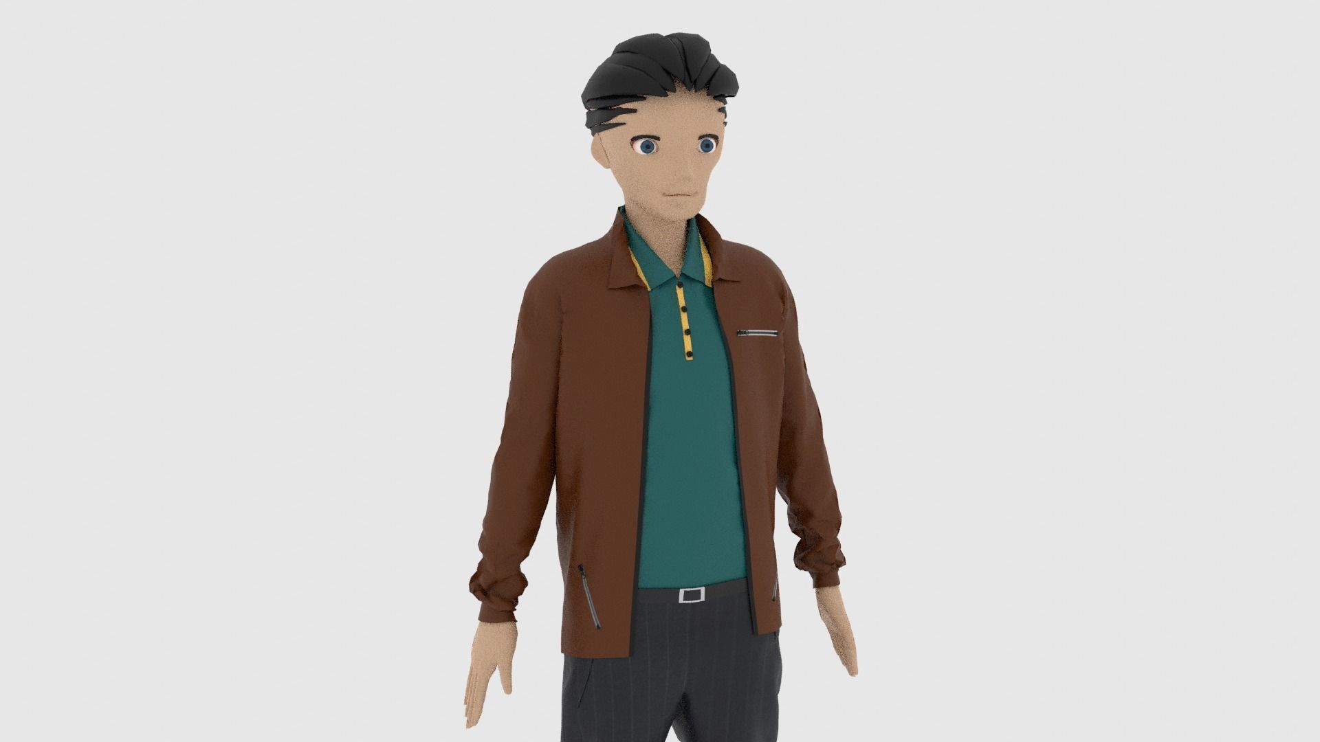 Cartoon Character Low-poly 3D model_7