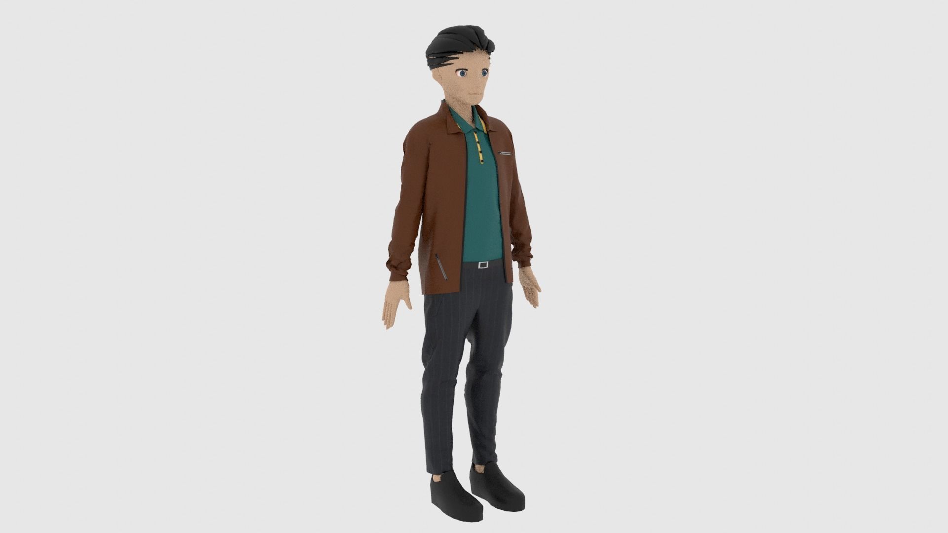Cartoon Character Low-poly 3D model_3