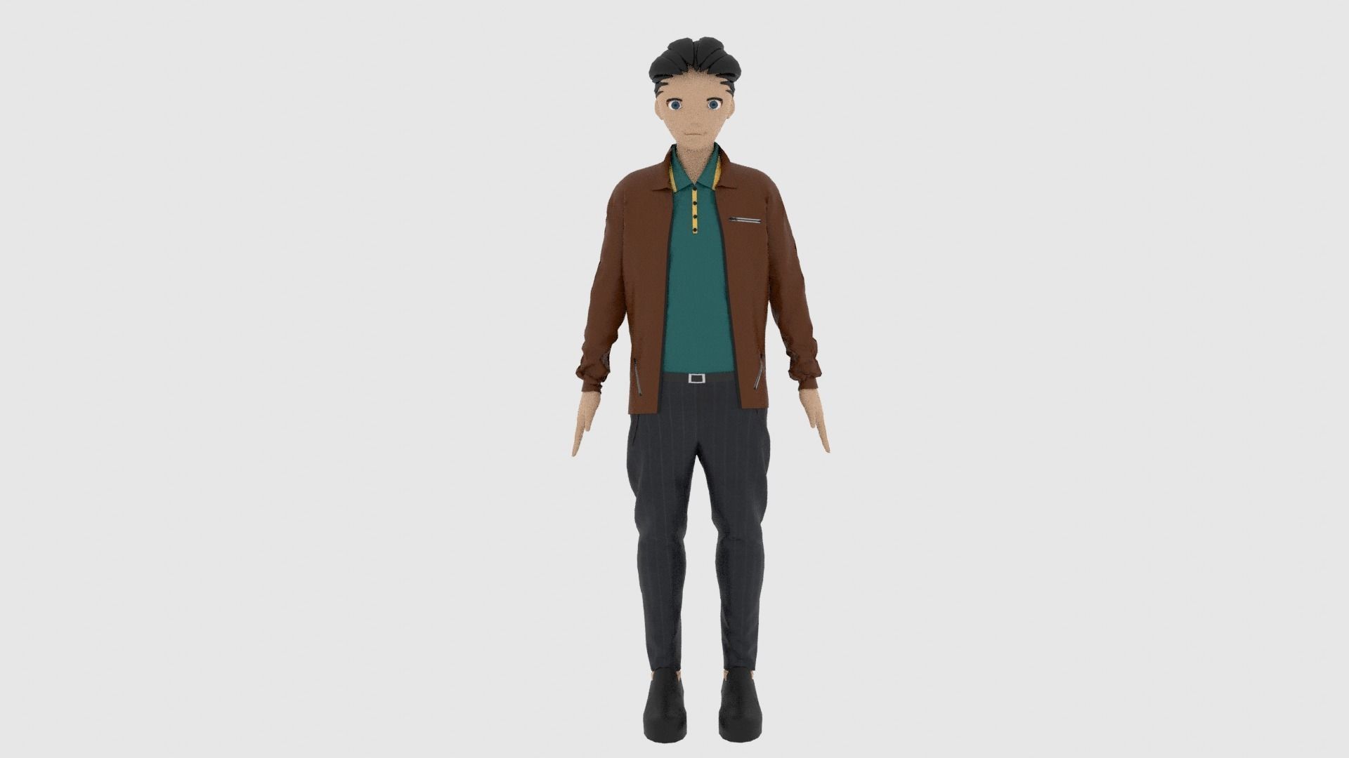 Cartoon Character Low-poly 3D model_2