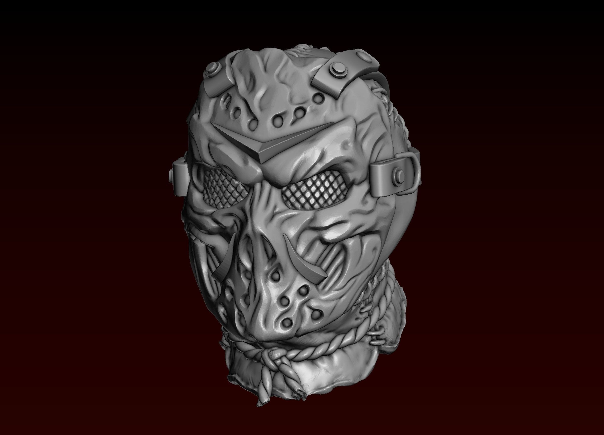 Jason Head in Mask 3D print model_1
