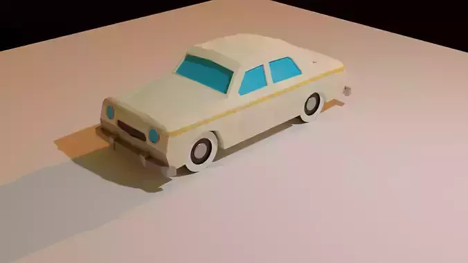 Peugeot 403 1960 low poly cartoon 