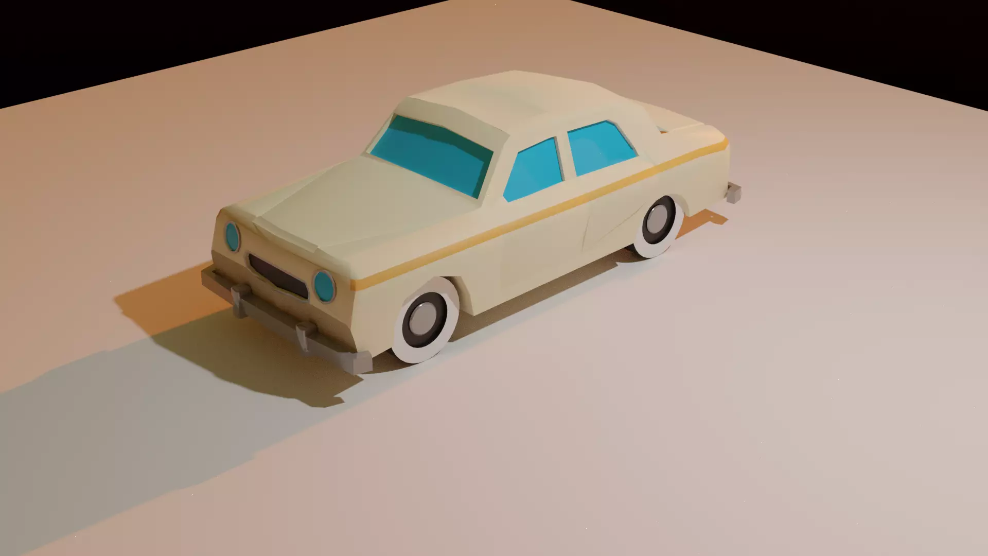 Peugeot 403 1960 low poly cartoon Free 3D model