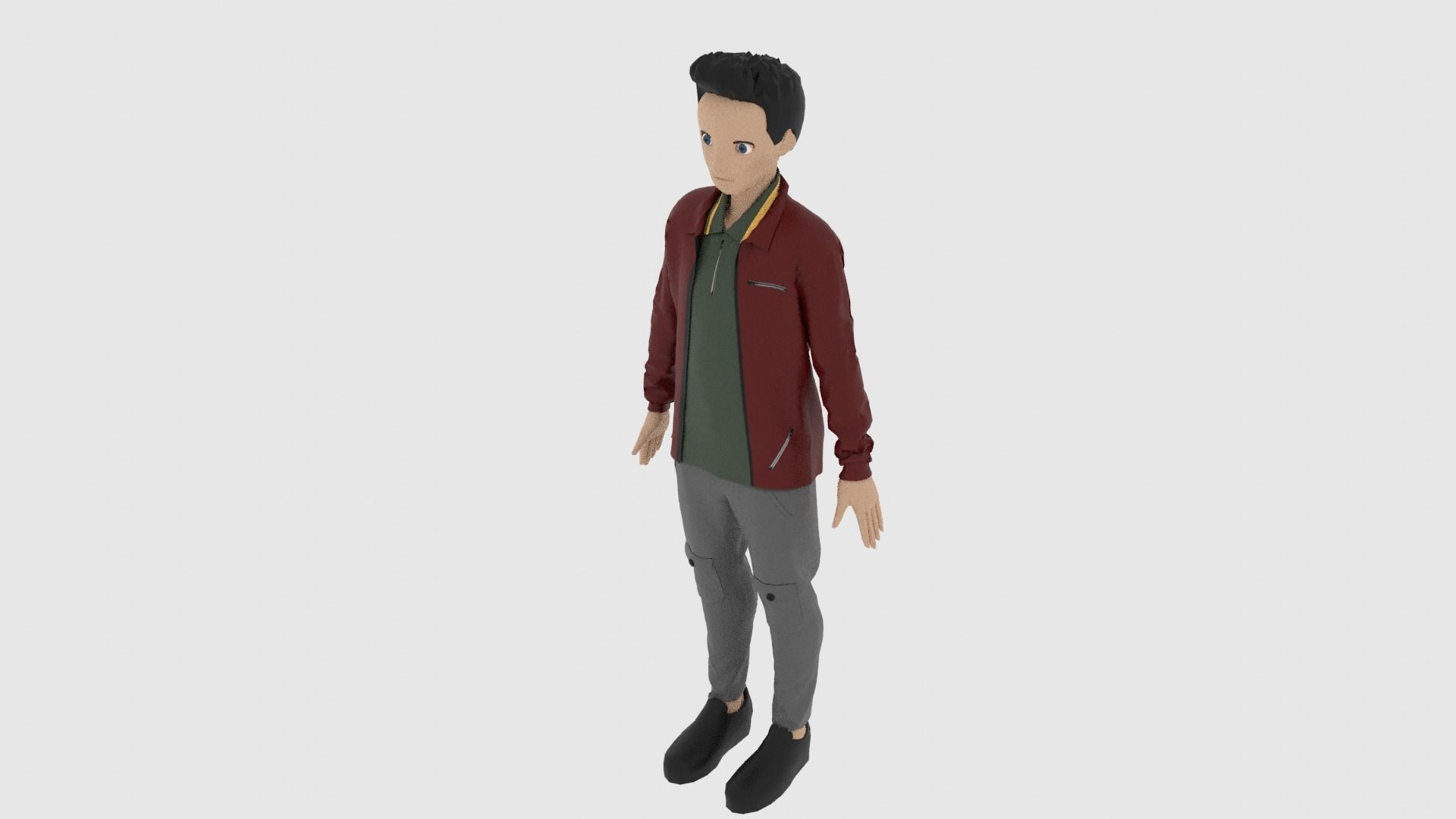 Cartoon Character Low-poly 3D model_4