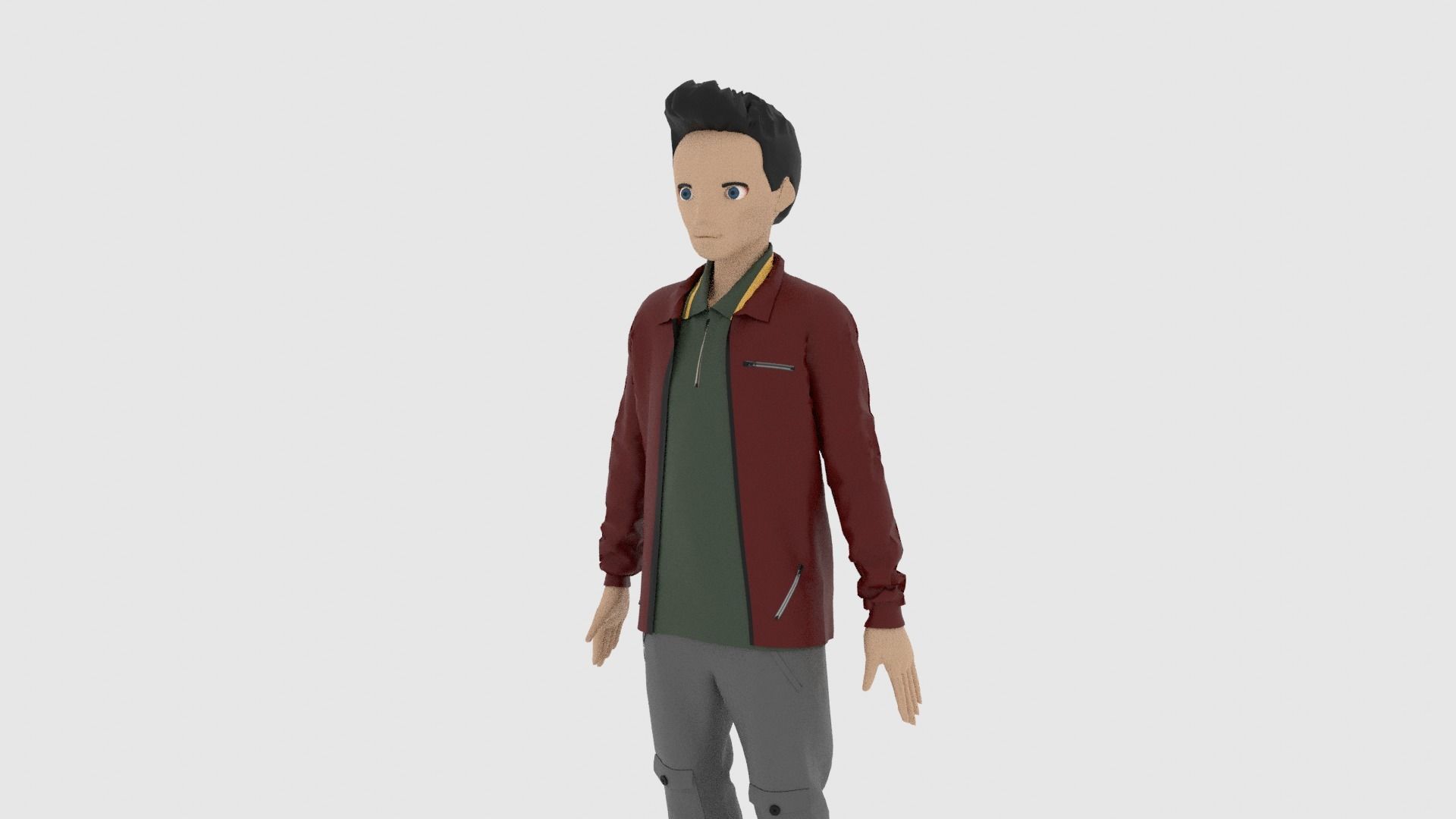 Cartoon Character Low-poly 3D model_1