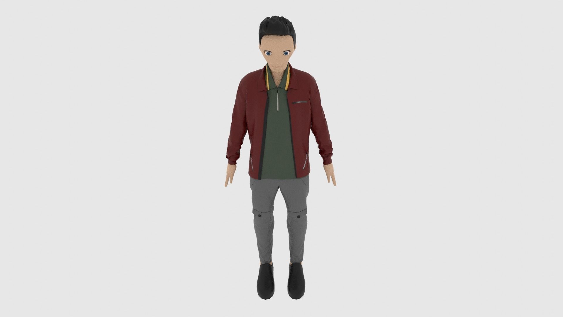 Cartoon Character Low-poly 3D model_5