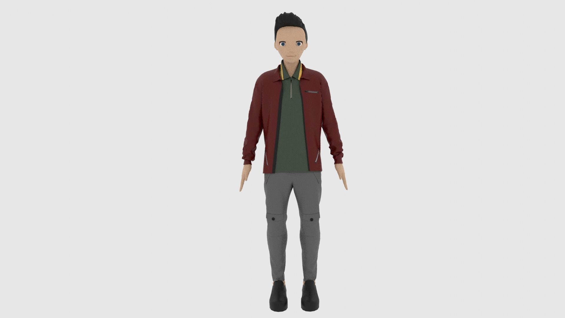 Cartoon Character Low-poly 3D model_2