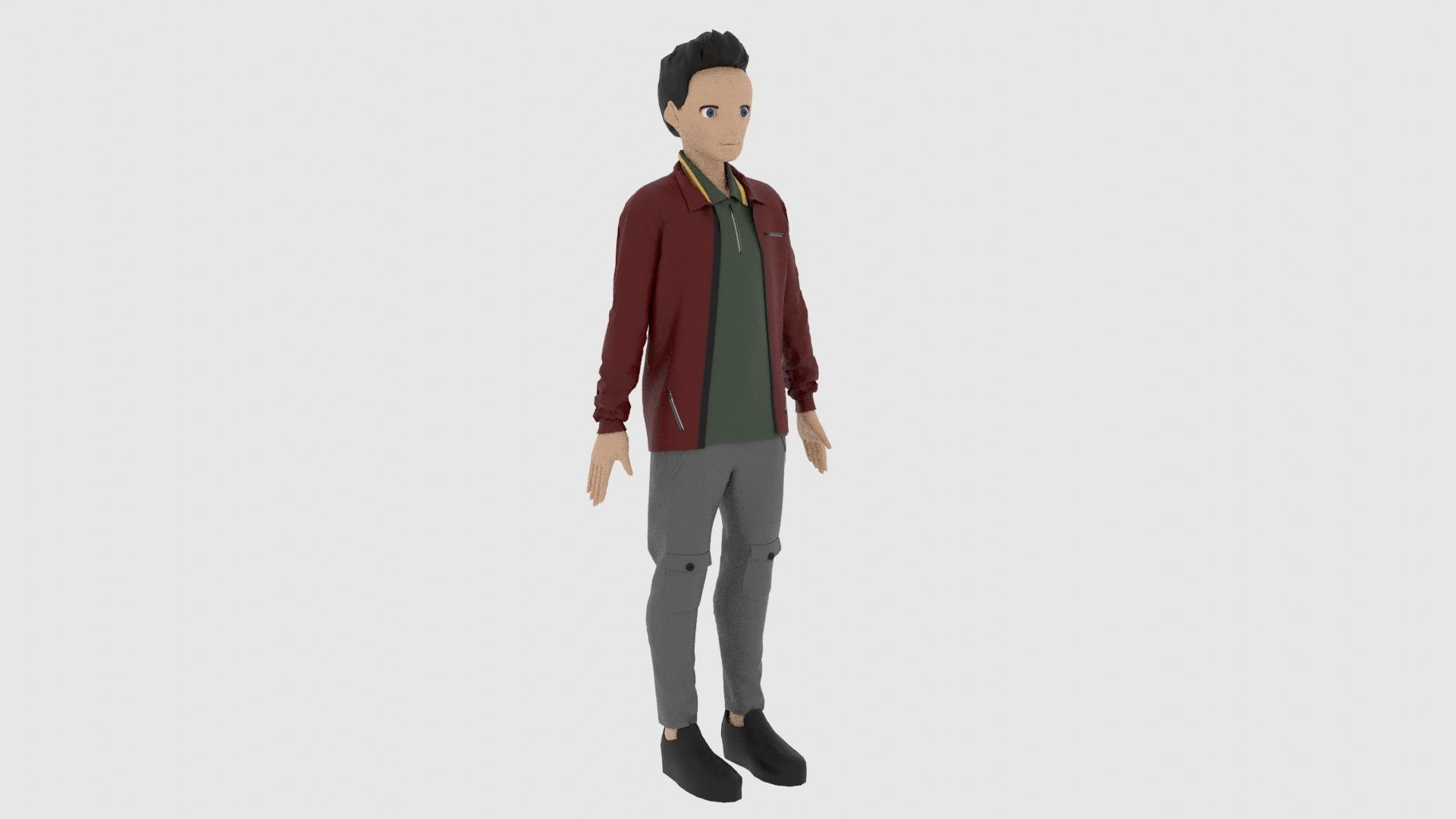 Cartoon Character Low-poly 3D model_3