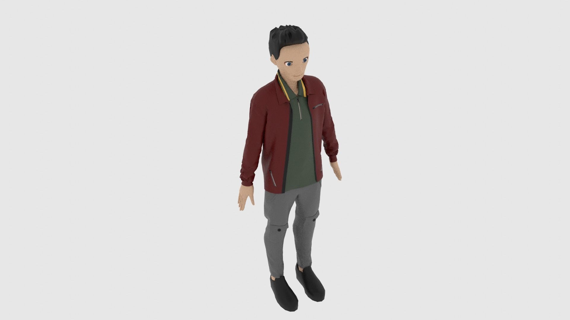 Cartoon Character Low-poly 3D model_6