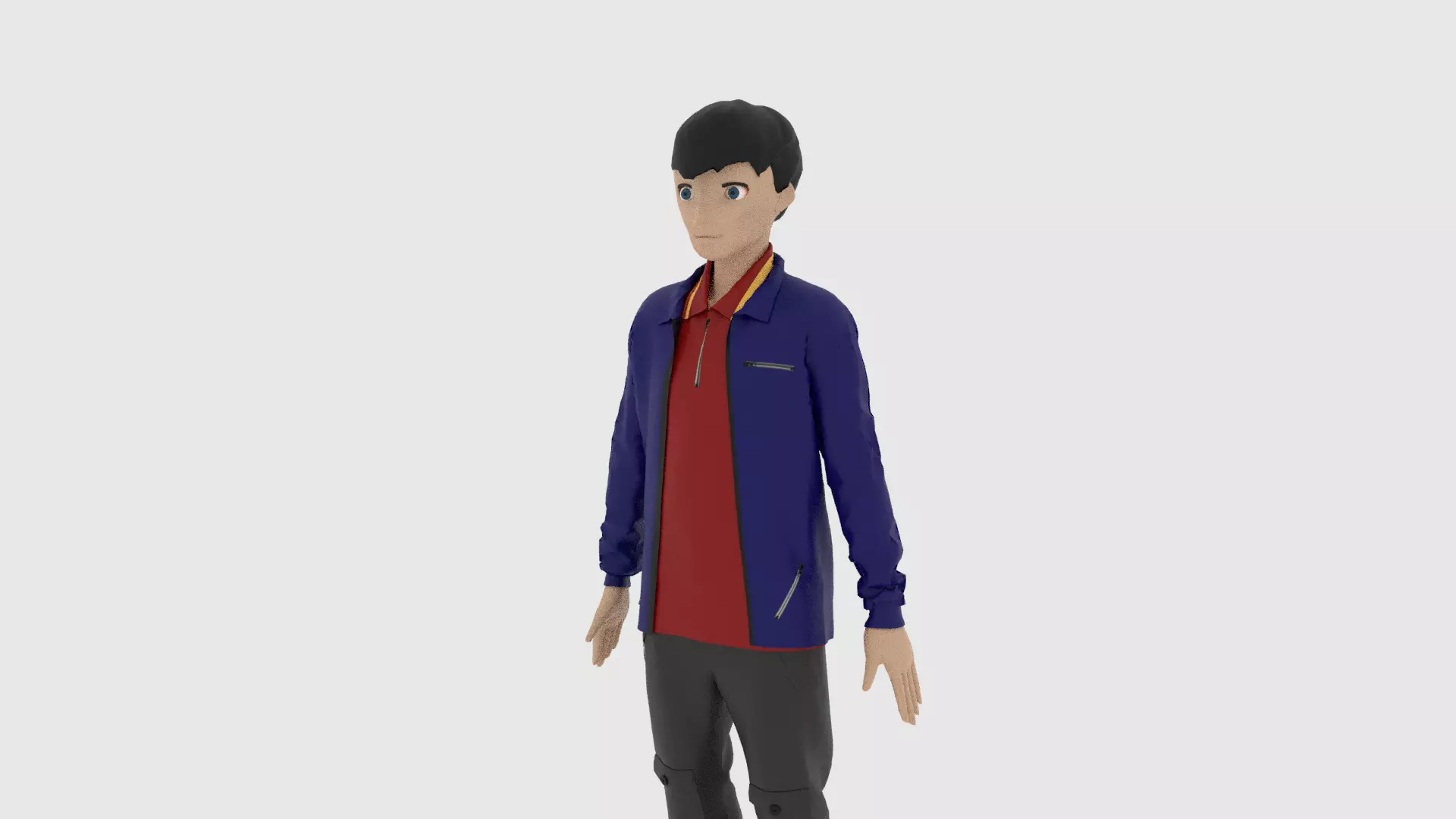 Cartoon Character Low-poly 3D model_0