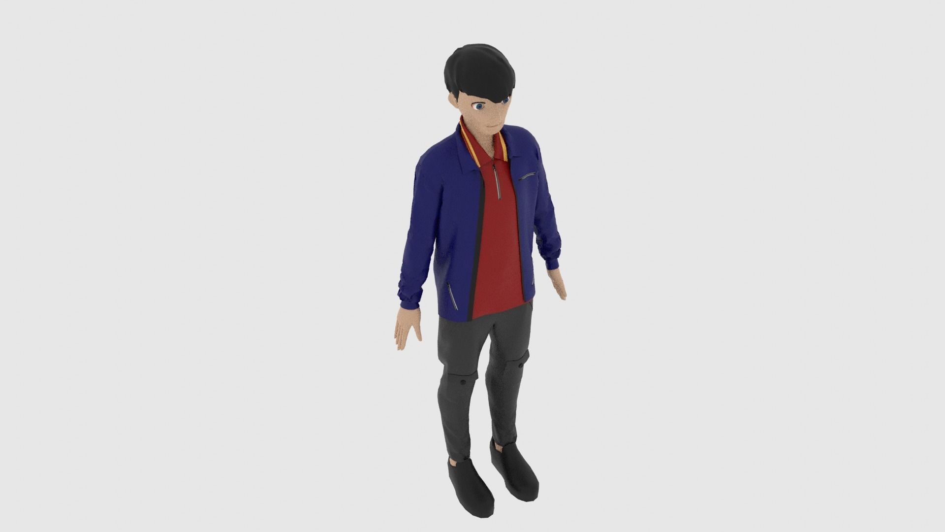 Cartoon Character Low-poly 3D model_6