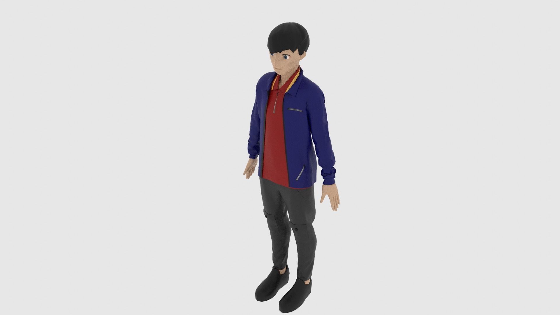 Cartoon Character Low-poly 3D model_4