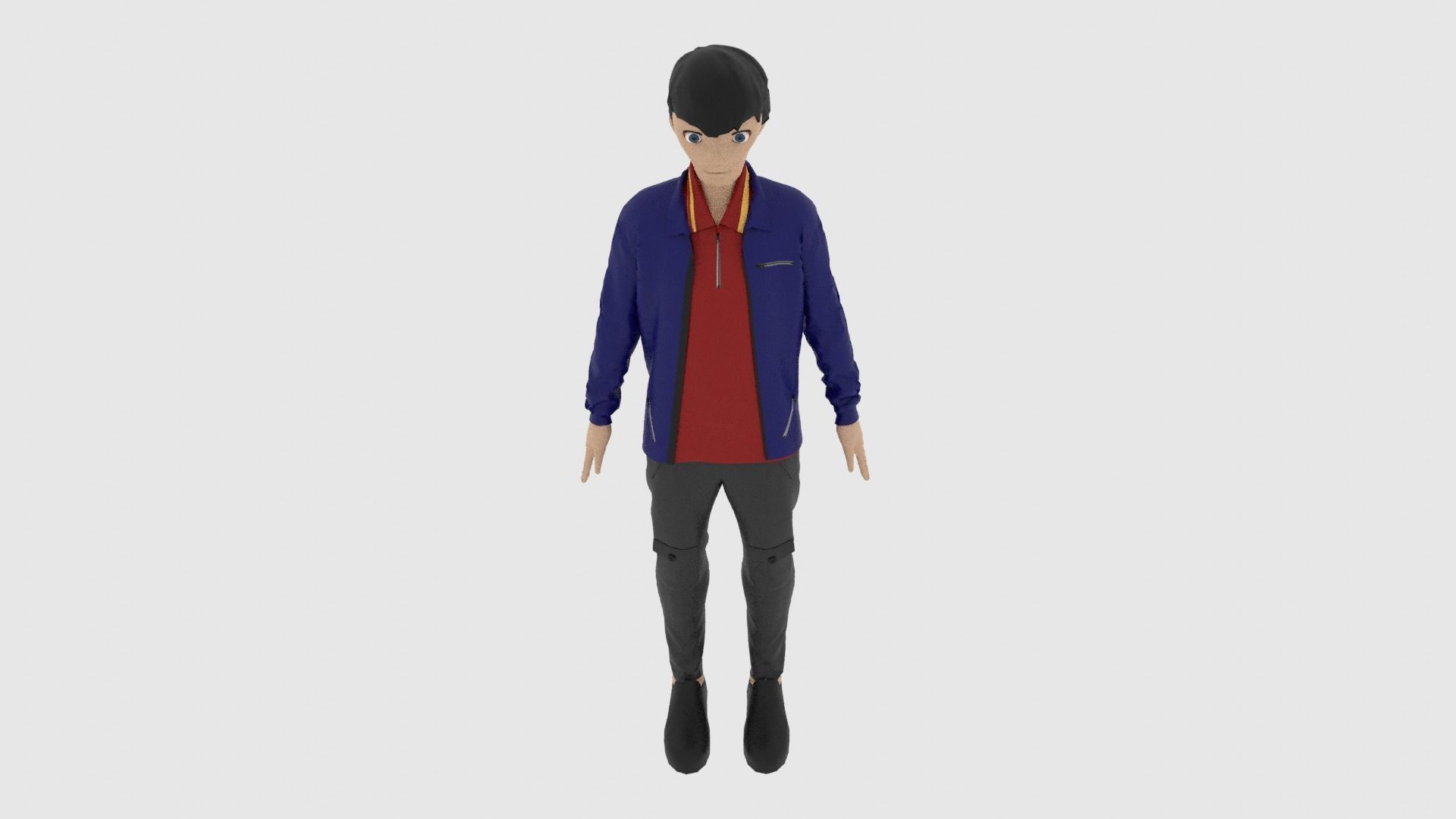 Cartoon Character Low-poly 3D model_5
