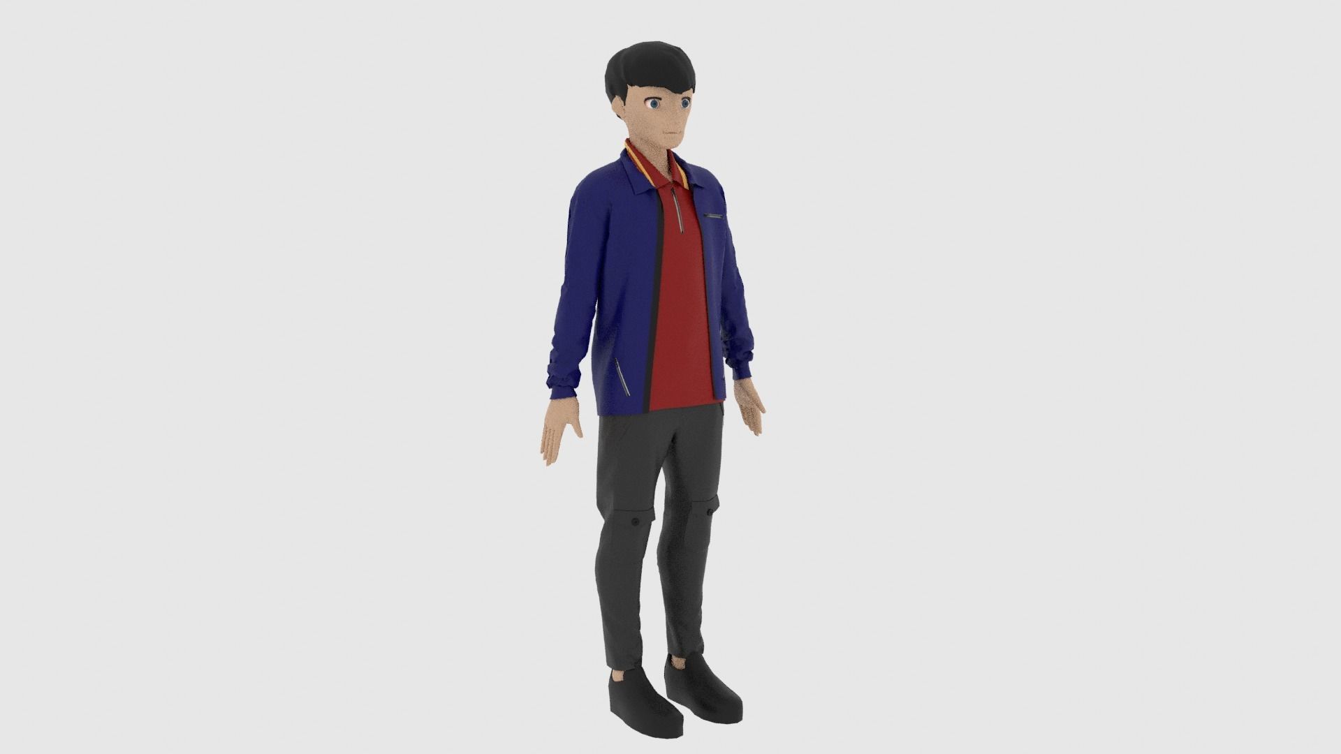 Cartoon Character Low-poly 3D model_3