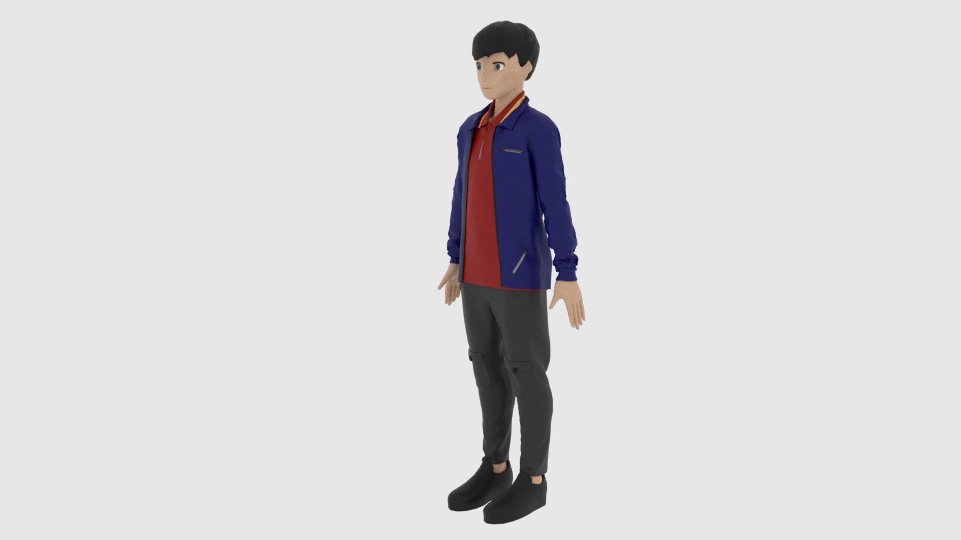 Cartoon Character Low-poly 3D model_1