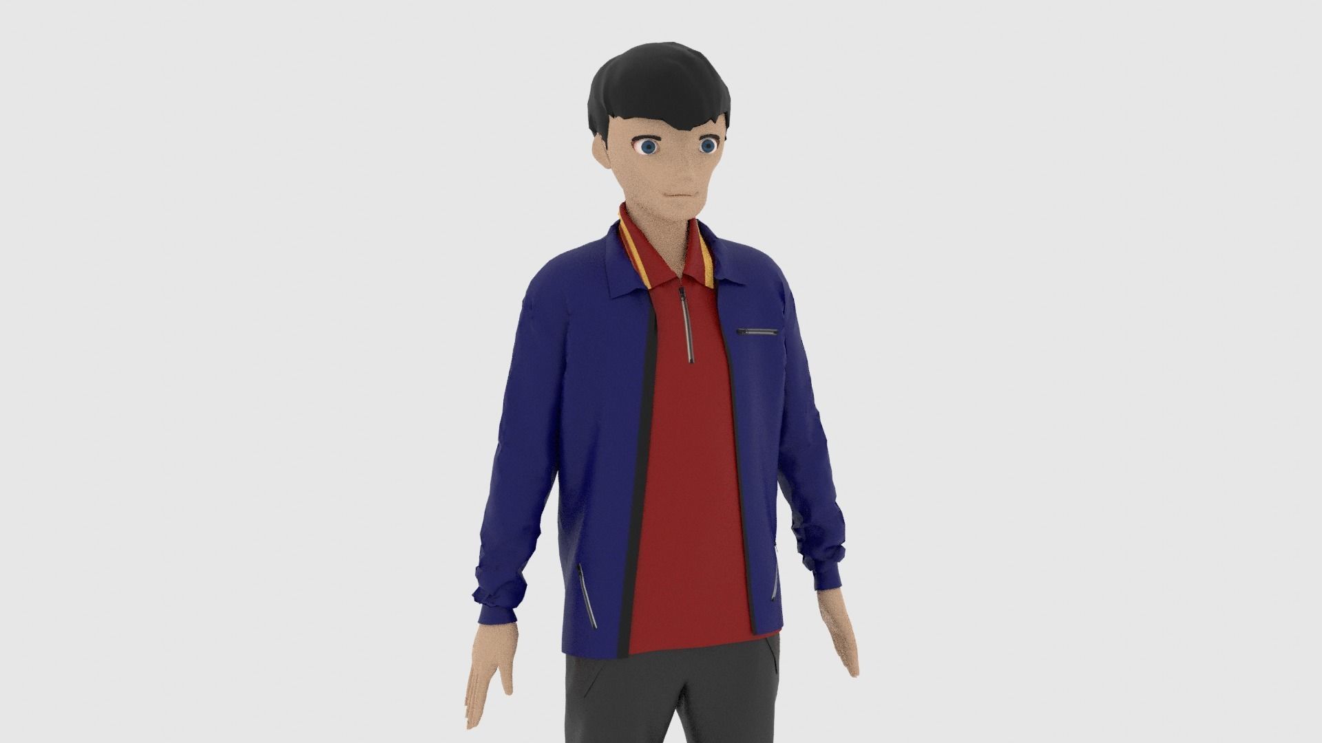 Cartoon Character Low-poly 3D model_7