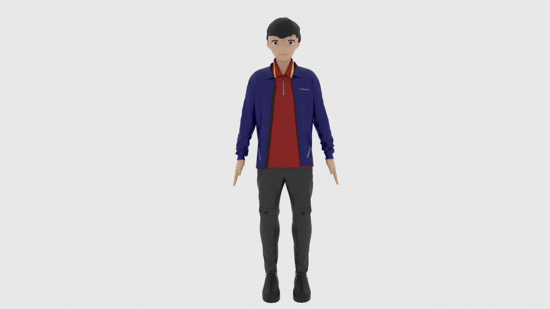 Cartoon Character Low-poly 3D model_2