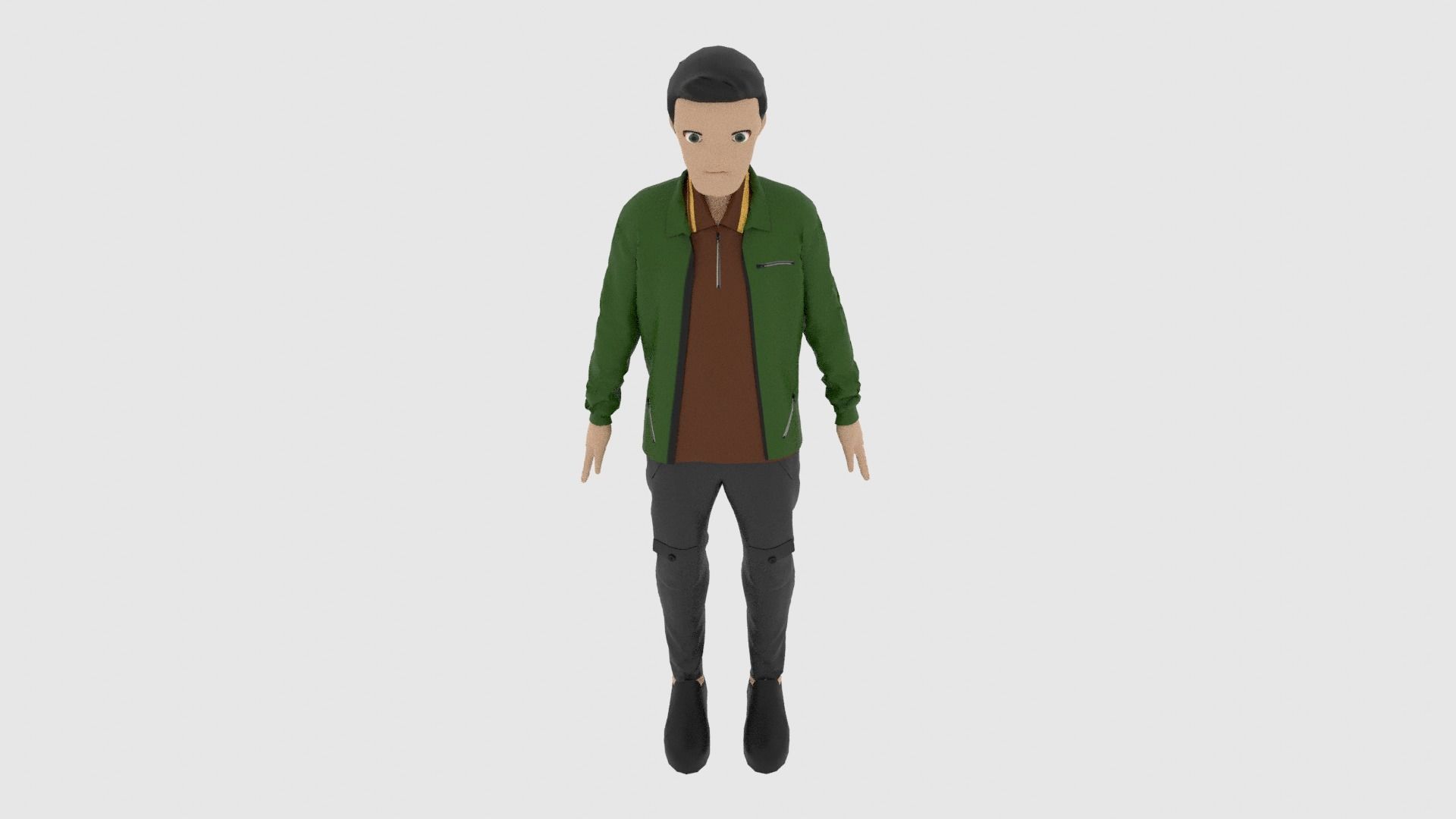 Cartoon Character Low-poly 3D model_5