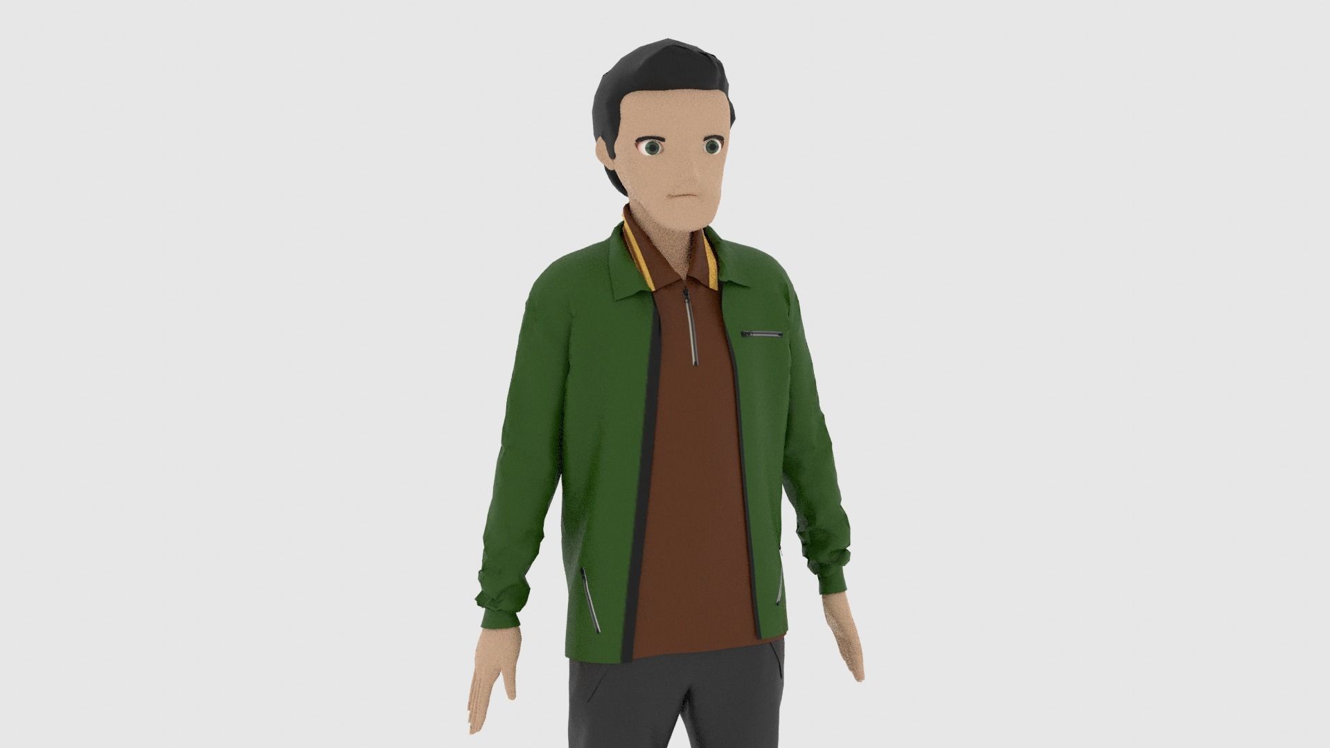 Cartoon Character Low-poly 3D model_7