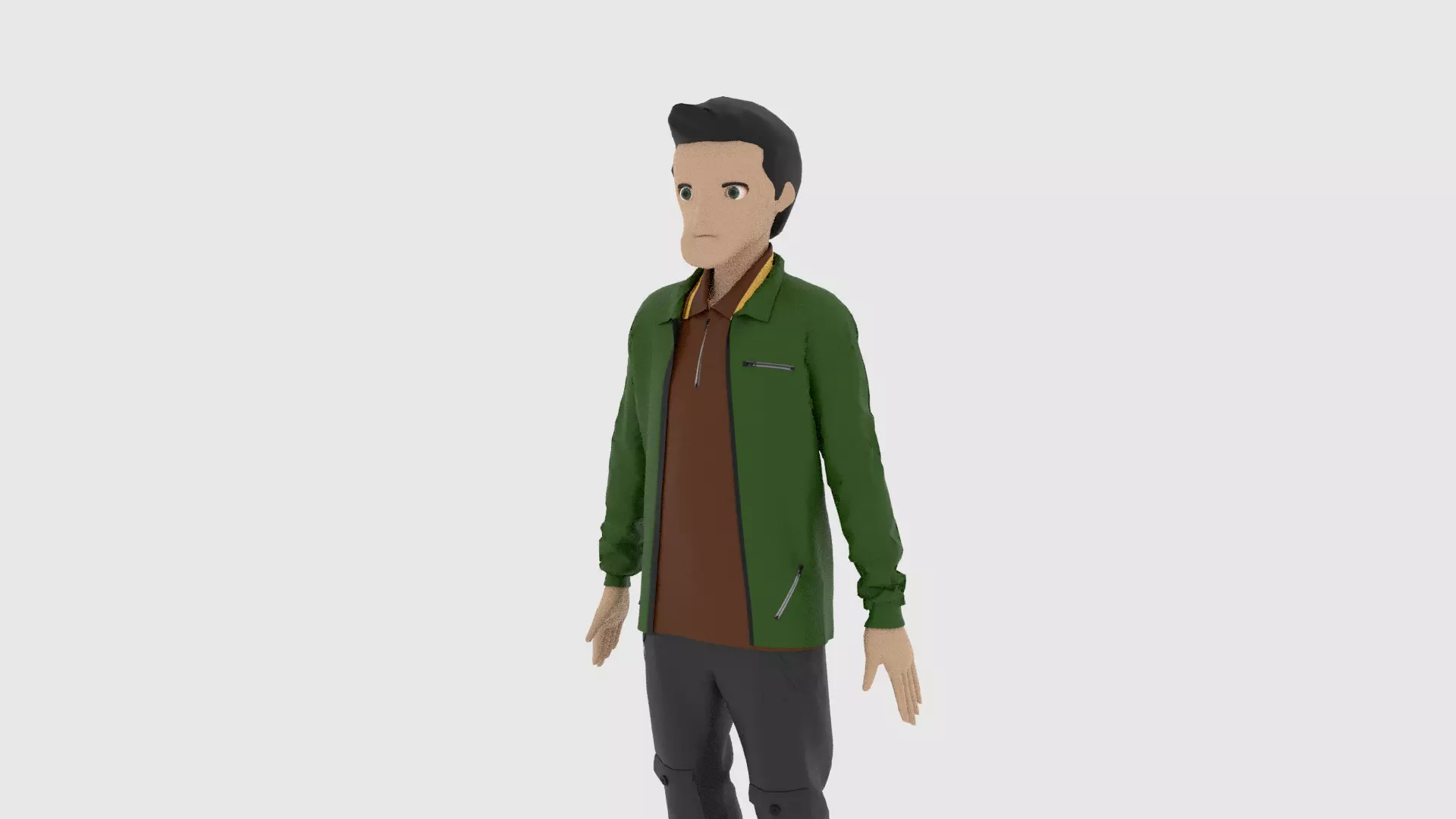 Cartoon Character Low-poly 3D model_0
