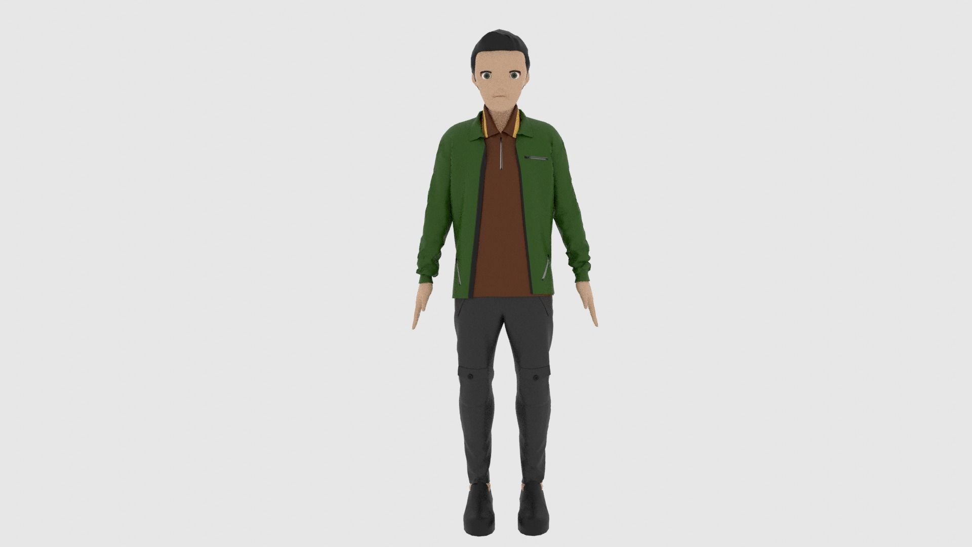 Cartoon Character Low-poly 3D model_2