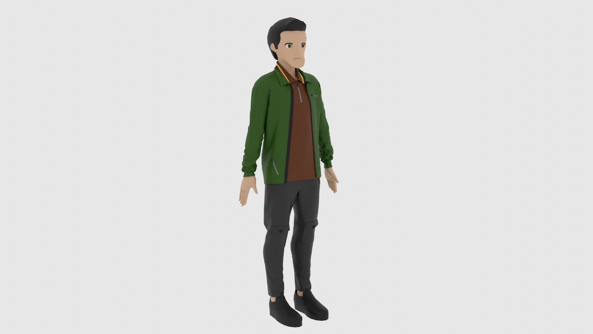 Cartoon Character Low-poly 3D model_3