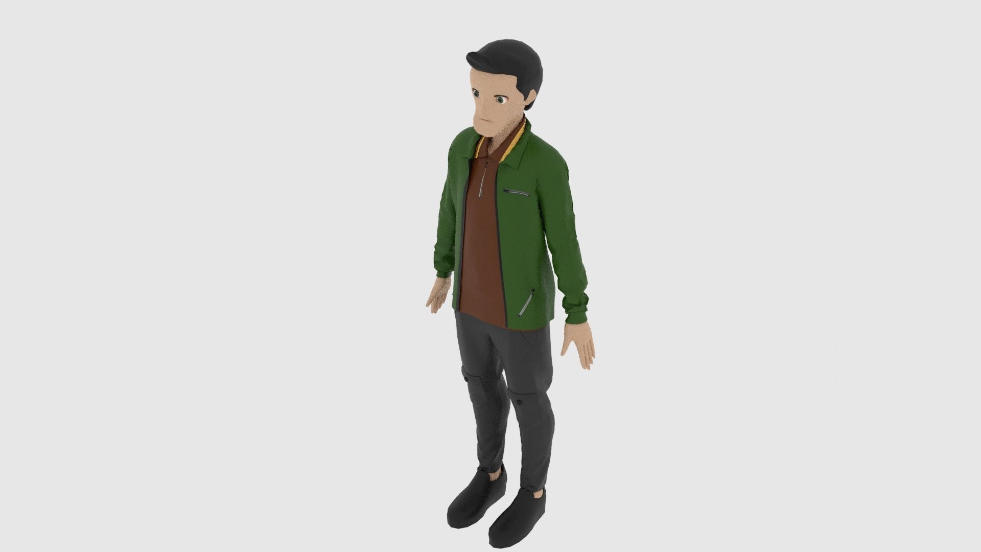 Cartoon Character Low-poly 3D model_4
