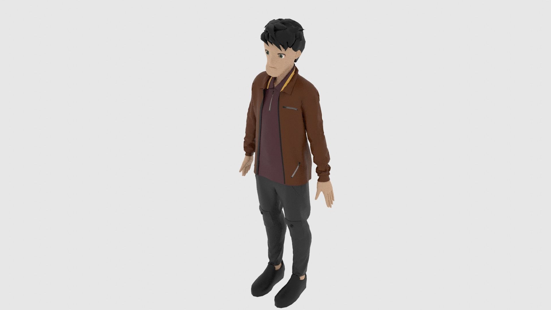 Cartoon Character Low-poly 3D model_4