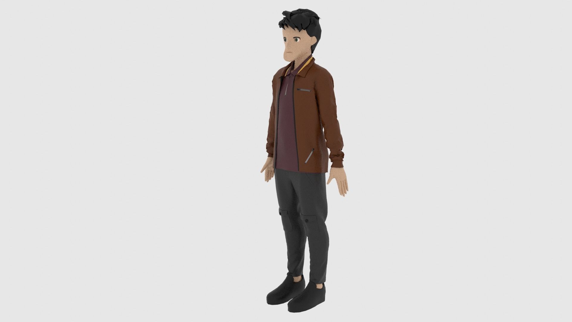 Cartoon Character Low-poly 3D model_1