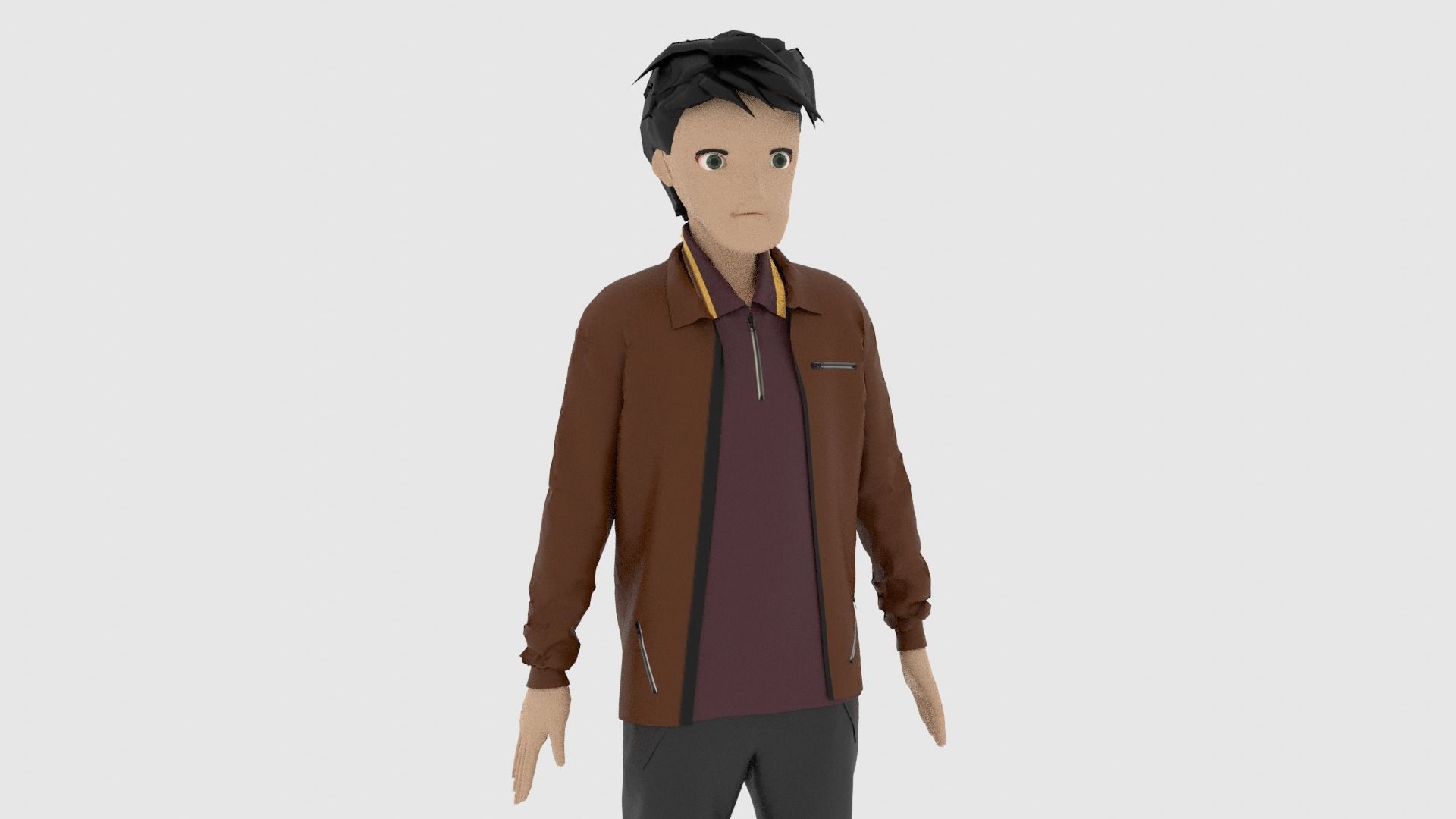 Cartoon Character Low-poly 3D model_7
