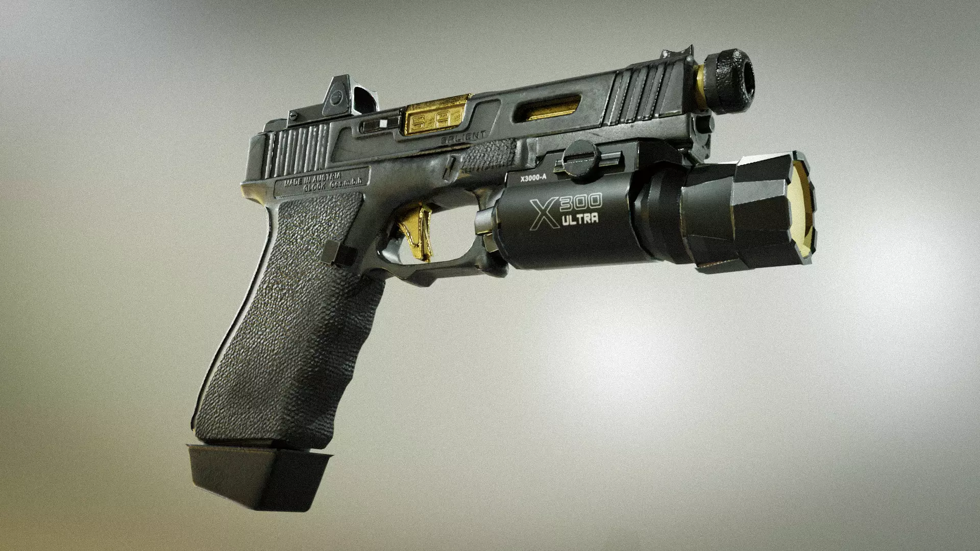 Glock 17 Salient Arms SAI 3D Model Low-poly 3D model_0