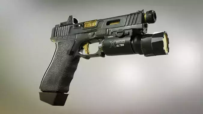 Glock 17 Salient Arms SAI 3D Model Low-poly 3D model