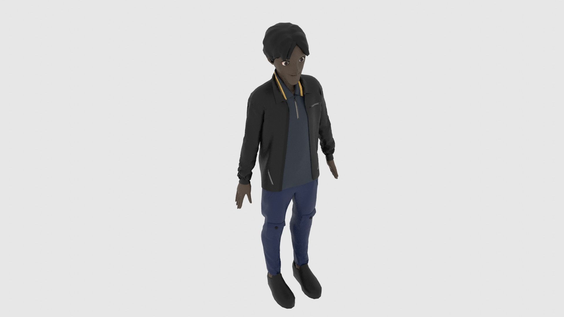 Cartoon Character Low-poly 3D model_6