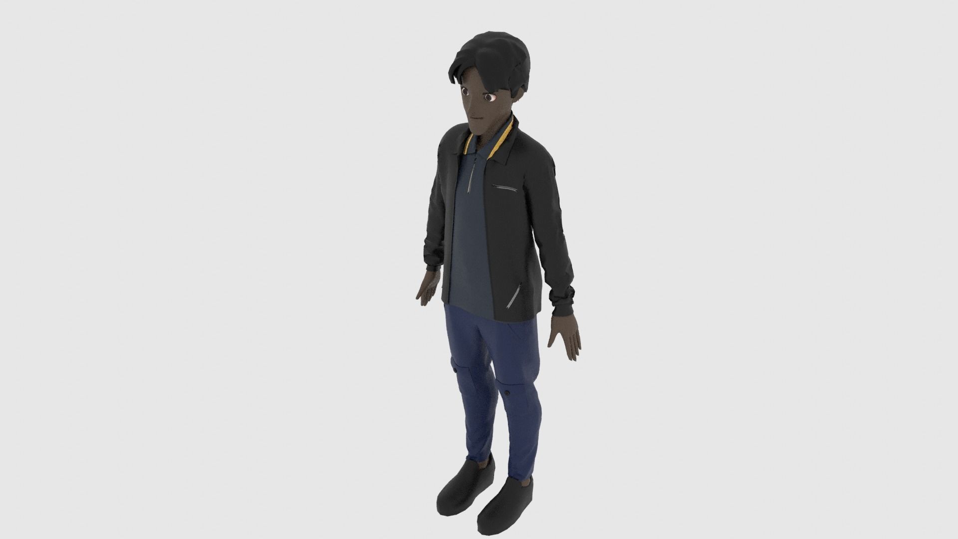 Cartoon Character Low-poly 3D model_4
