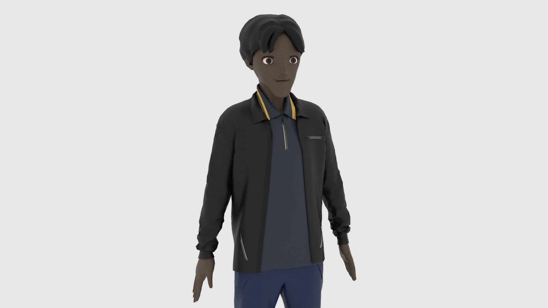 Cartoon Character Low-poly 3D model_7