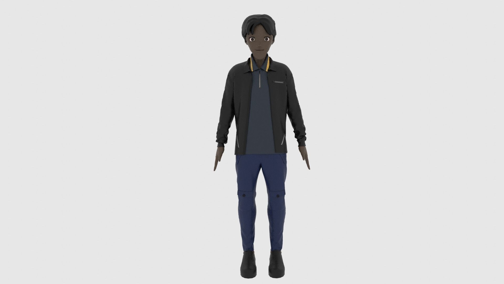 Cartoon Character Low-poly 3D model_2