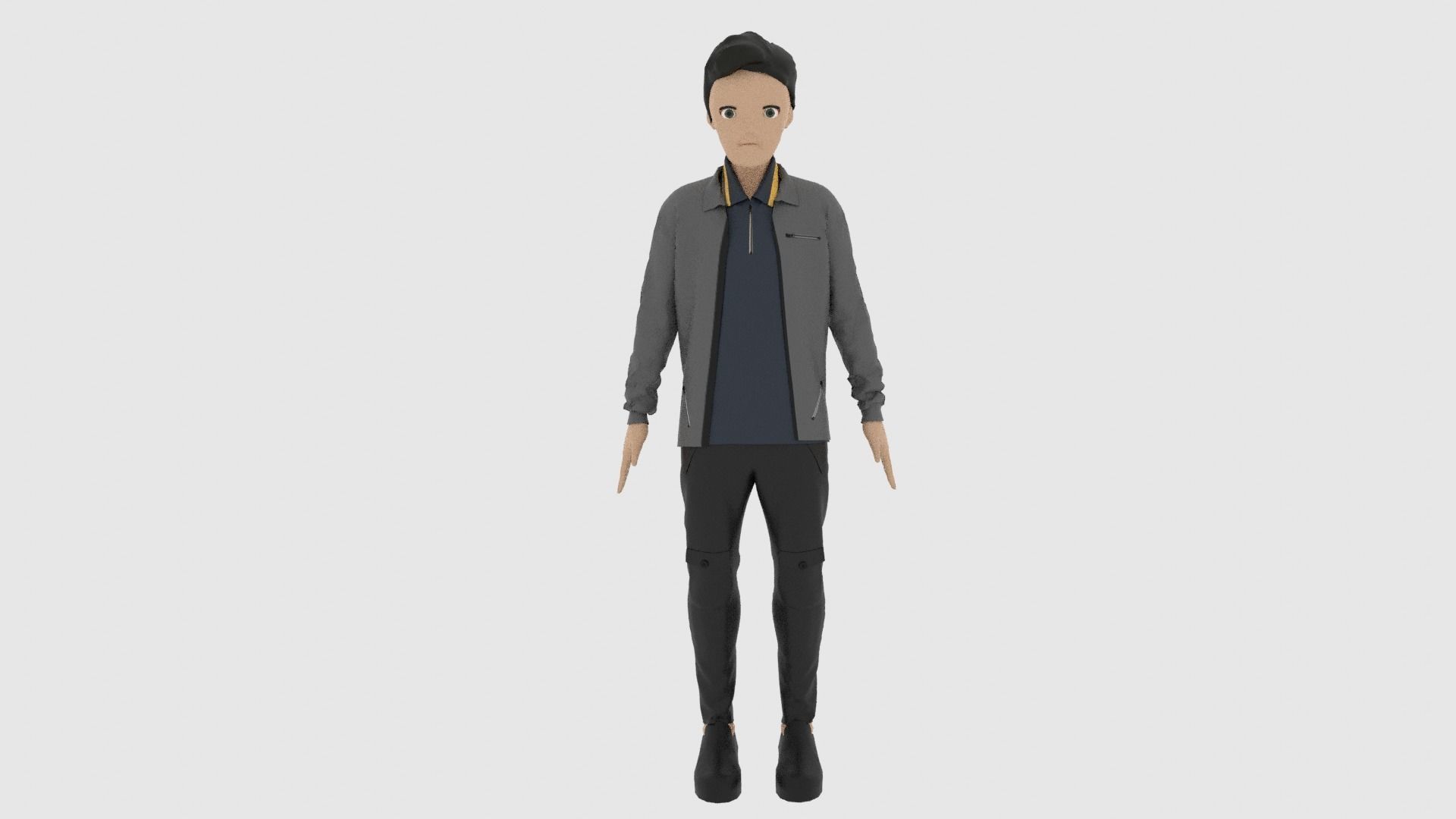 Cartoon Character Low-poly 3D model_2