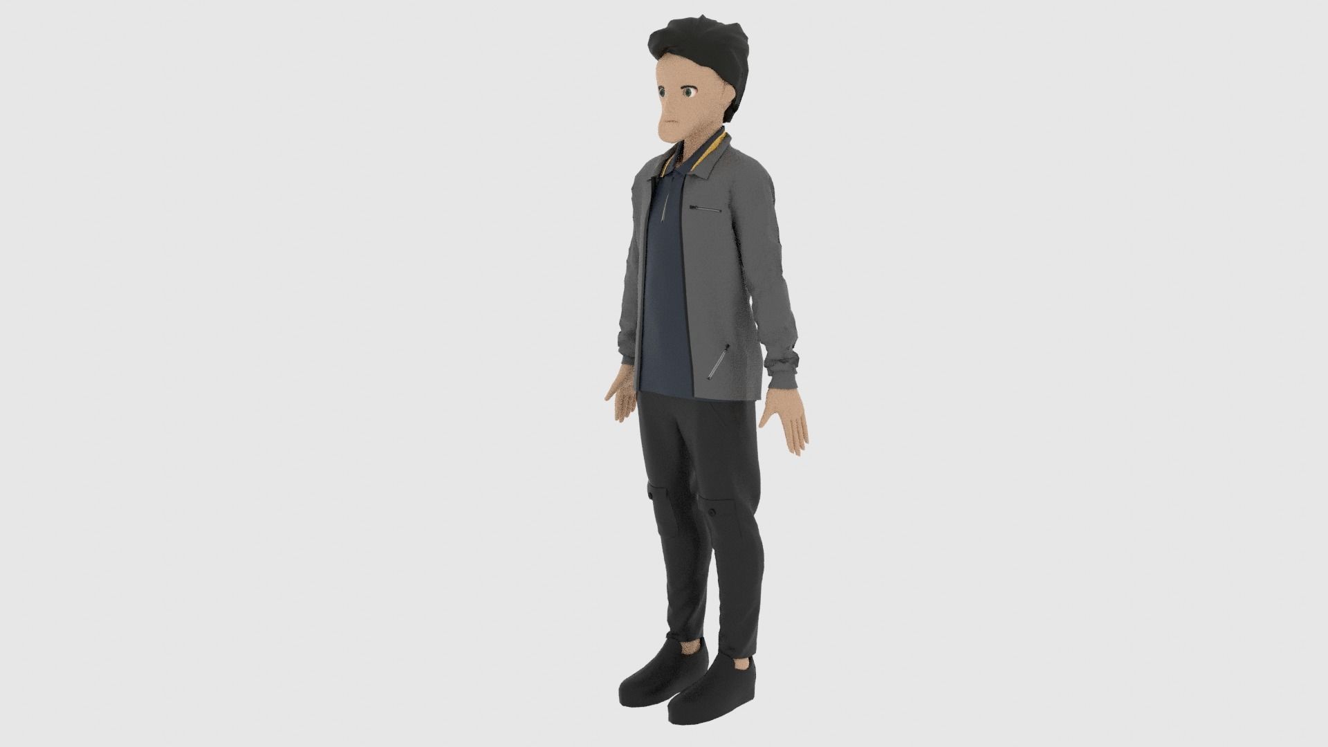 Cartoon Character Low-poly 3D model_1