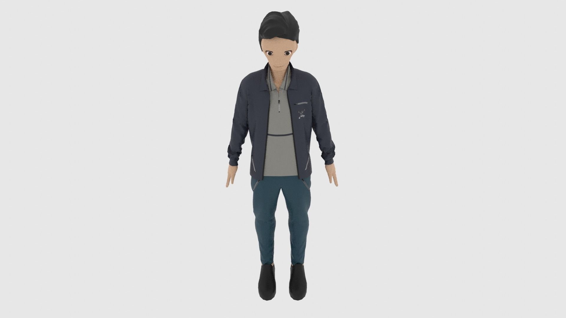 Cartoon Character Low-poly 3D model_5