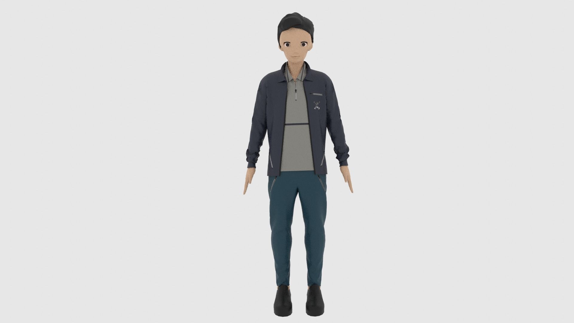 Cartoon Character Low-poly 3D model_2