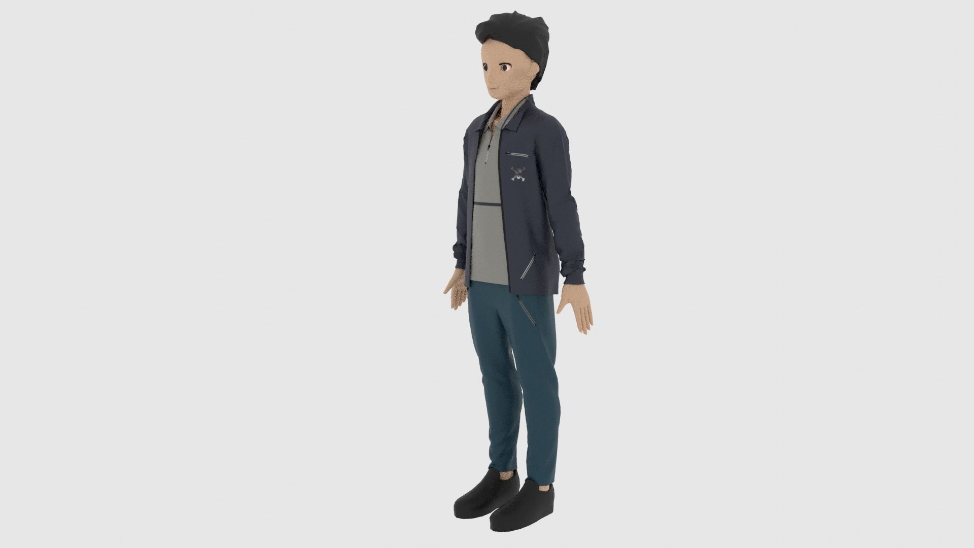 Cartoon Character Low-poly 3D model_1