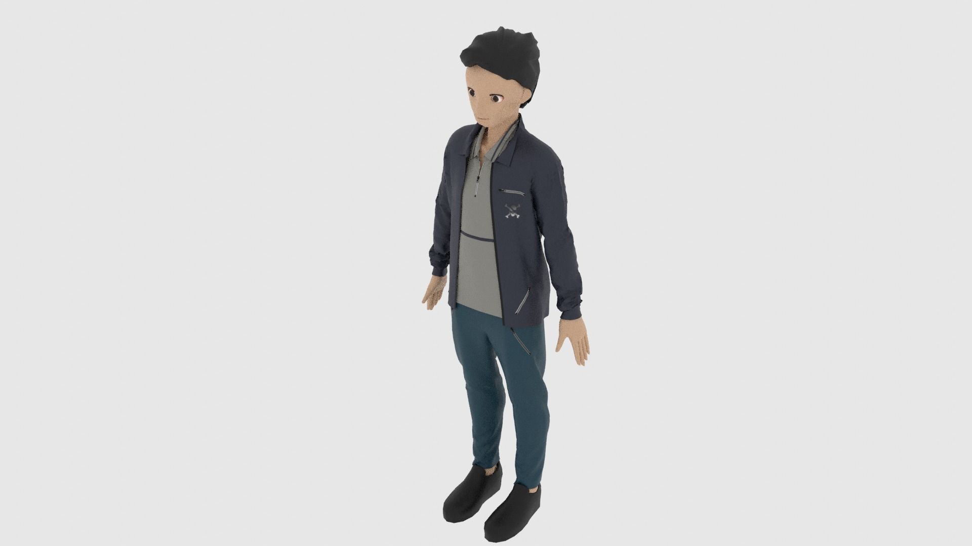 Cartoon Character Low-poly 3D model_4