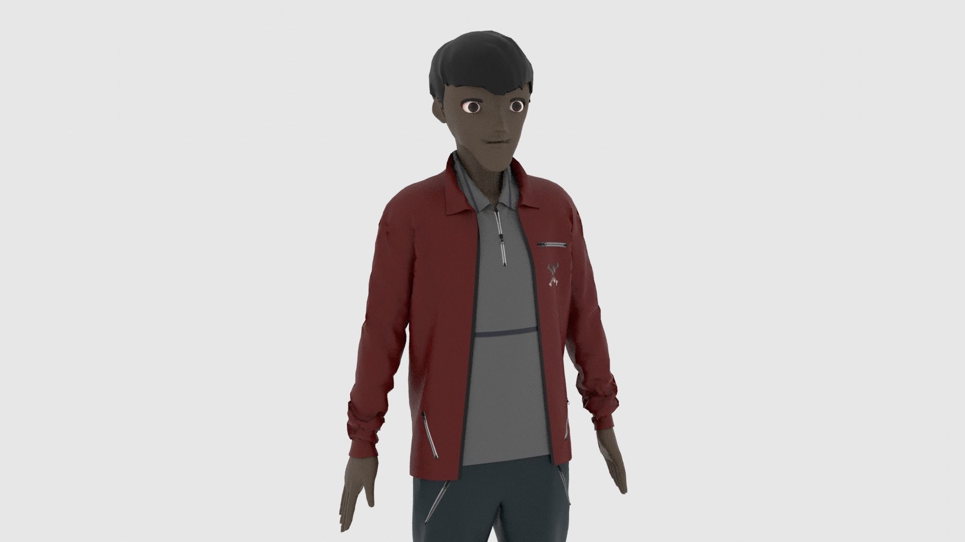 Cartoon Character Low-poly 3D model_7