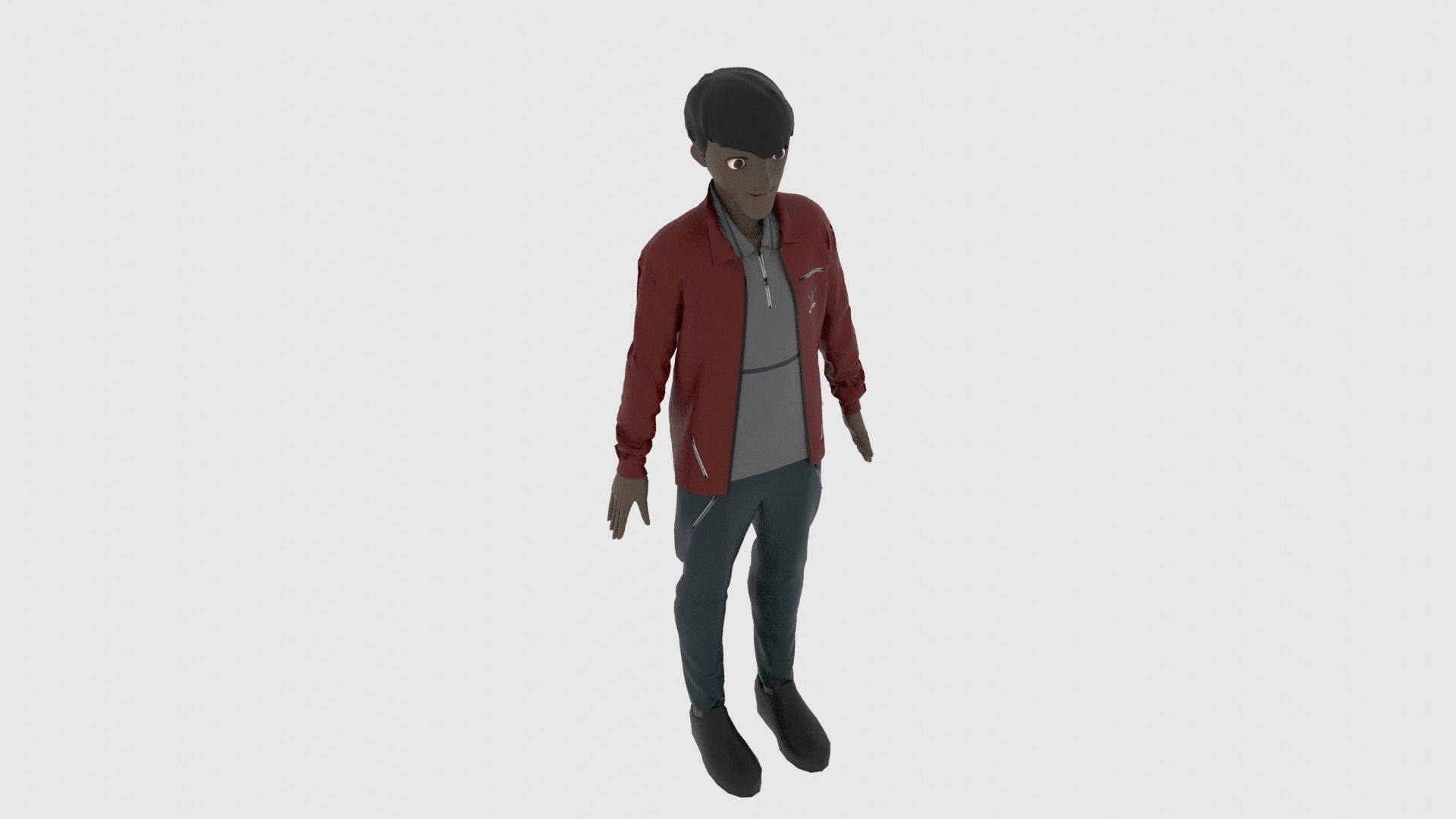 Cartoon Character Low-poly 3D model_6