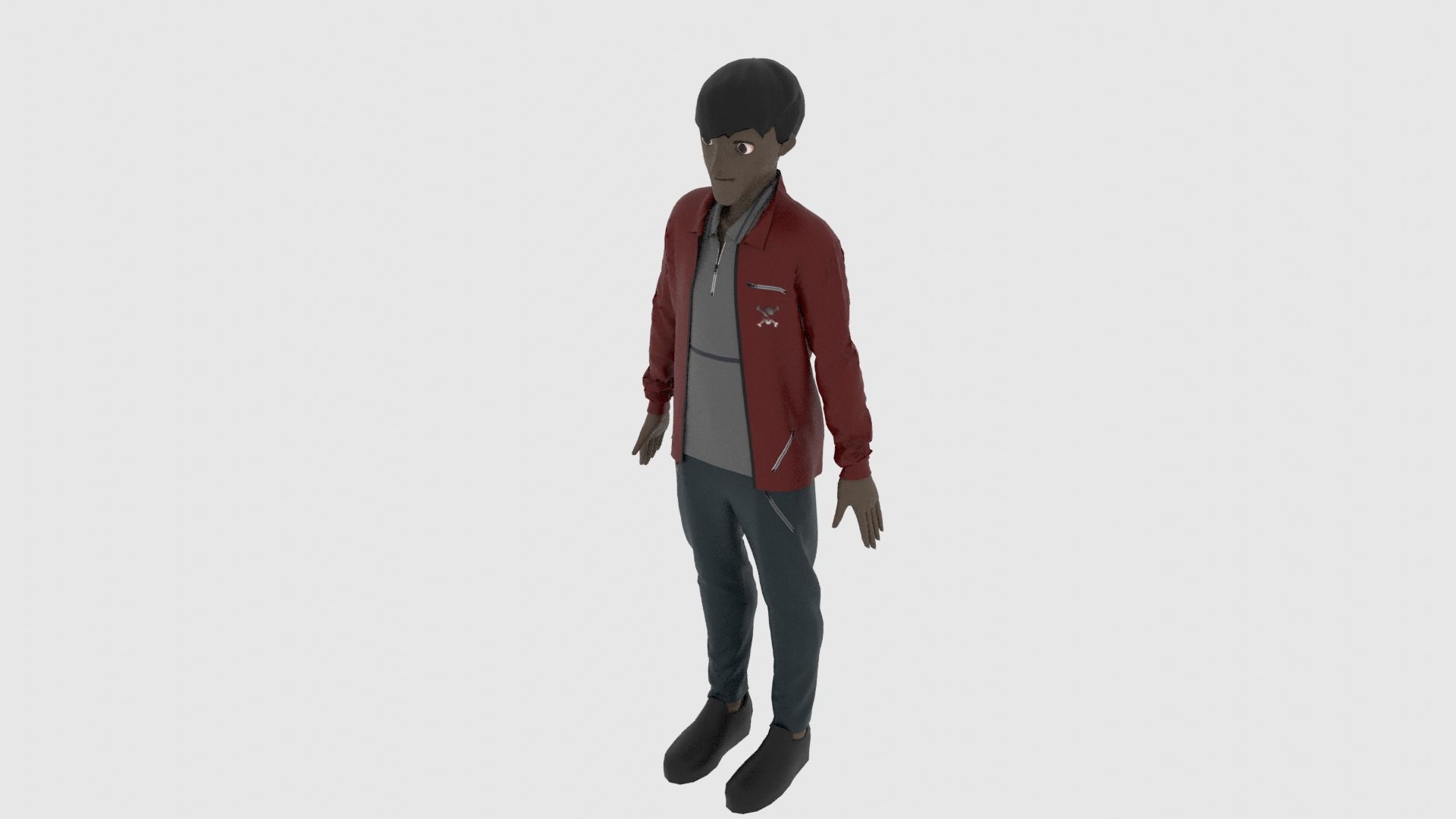 Cartoon Character Low-poly 3D model_4