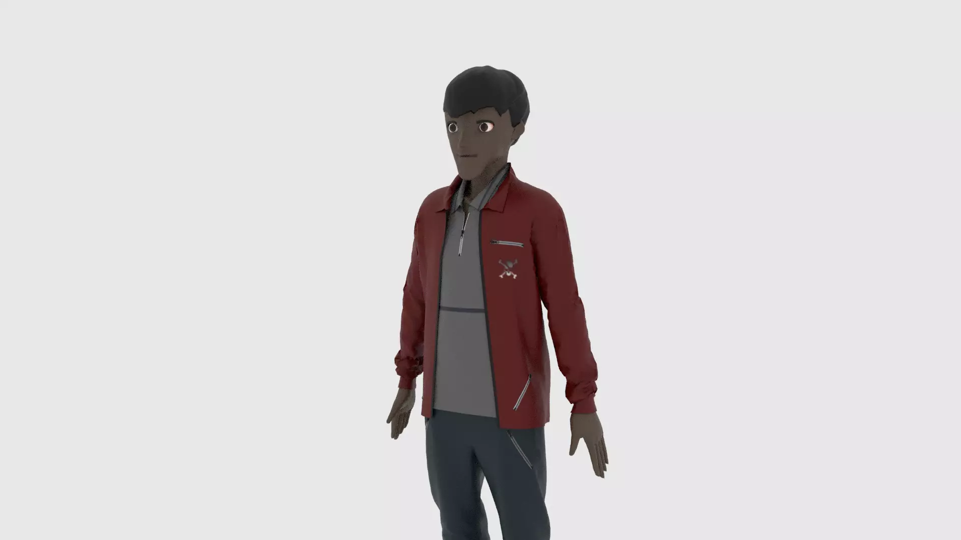 Cartoon Character Low-poly 3D model_0