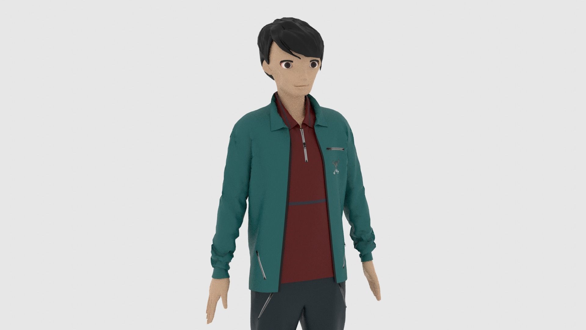 Cartoon Character Low-poly 3D model_7