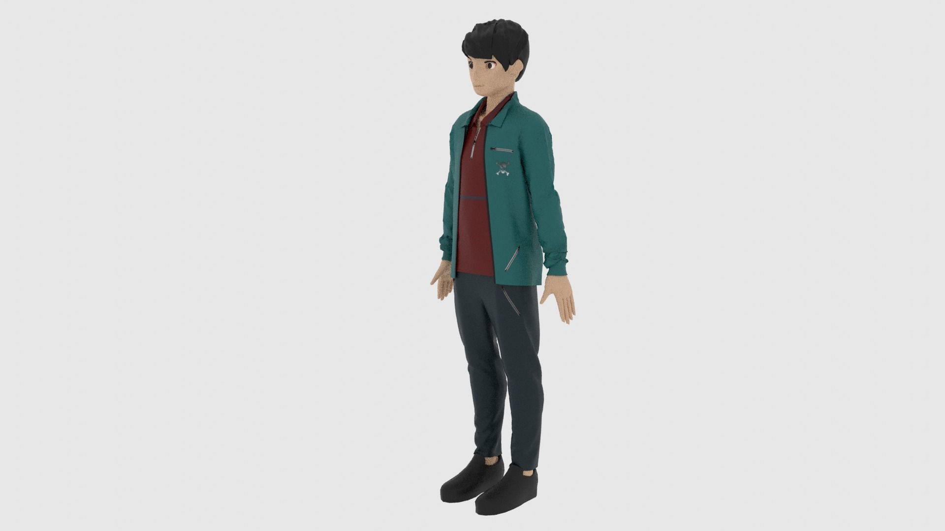 Cartoon Character Low-poly 3D model_1