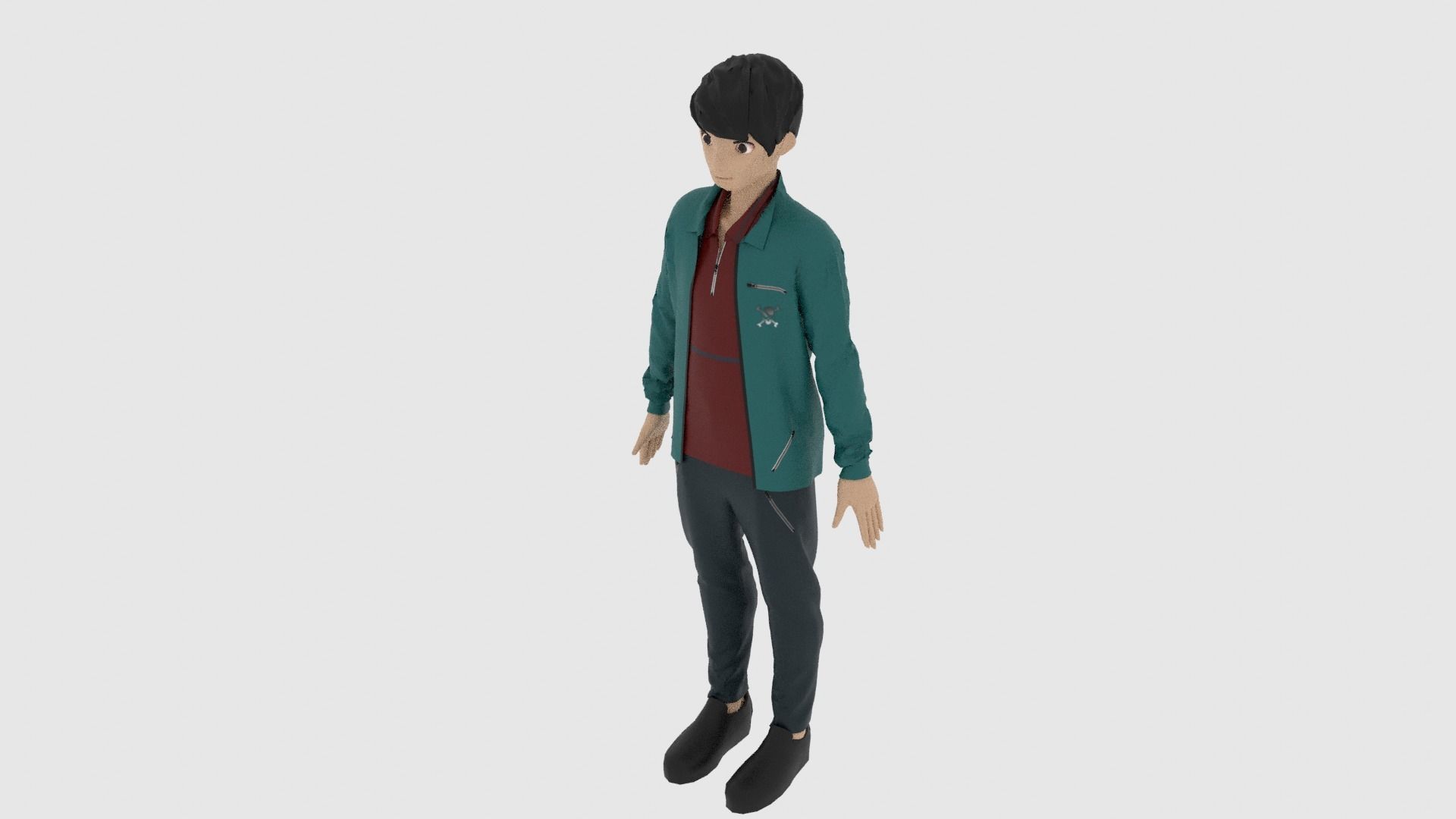 Cartoon Character Low-poly 3D model_4