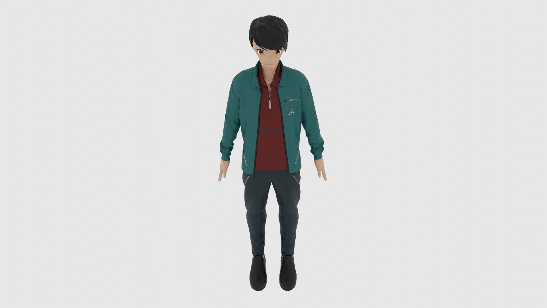 Cartoon Character Low-poly 3D model_5