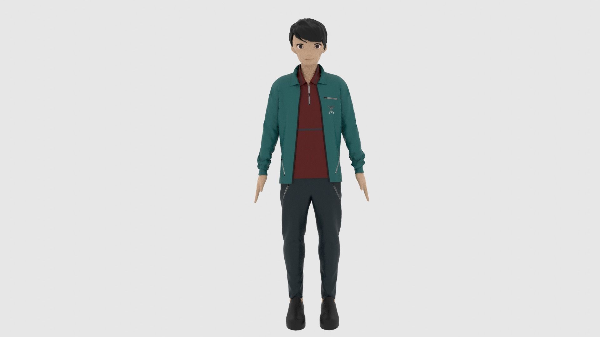 Cartoon Character Low-poly 3D model_2